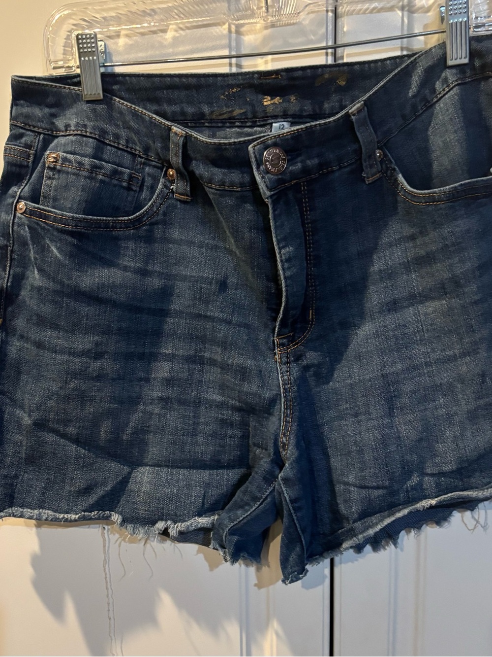 7 For All Mankind Dark Blue Denim Cutoff Shorts